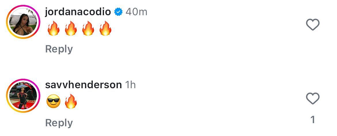 Basketball players react to Chloe Kitts’ Instagram post (IG/chloe.kitts)